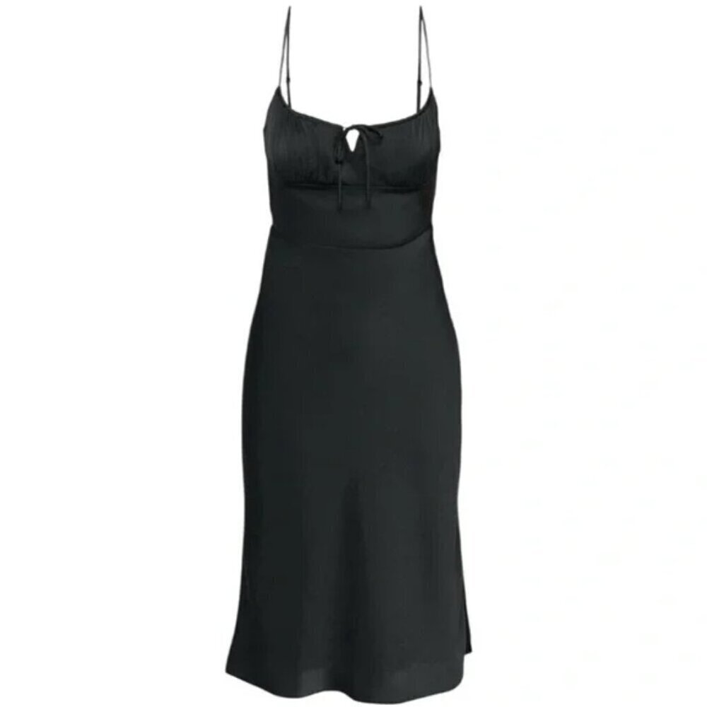 Aritzia Wilfred Satin Bellow Midi Dress Black Size 4 - Picture 3 of 8